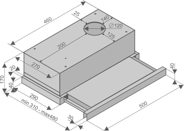 Вытяжки, Кухонная вытяжка Helena Silver 60