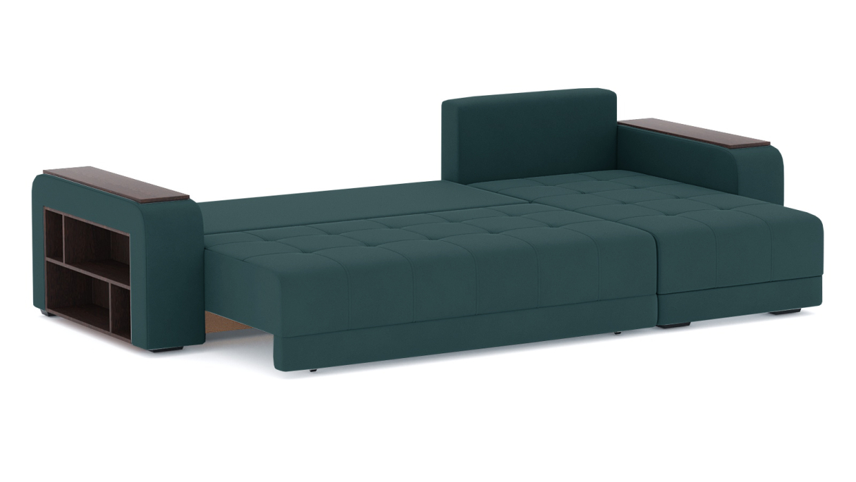 Диваны угловые в гостиную, Диван-кровать угловой Дубай еврокнижка, велюр