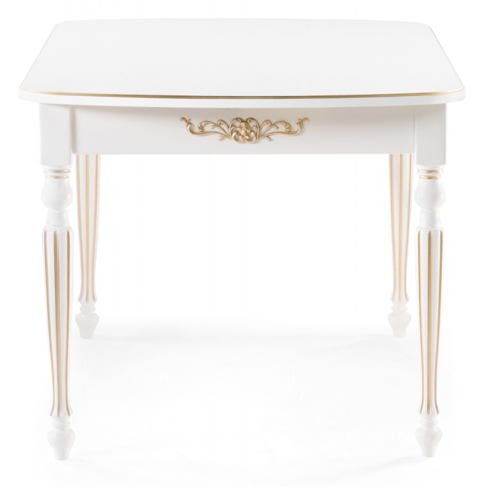 Обеденные столы, Стол деревянный Бевье молочный/золото