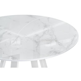 Стол стеклянный Норфолк 100х78 (белые ноги)