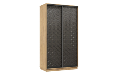 Шкаф-купе Премьер 09 (01РЧ;01РЧ) фасады ромб чёрный/двухдверный/Профиль чёрный муар