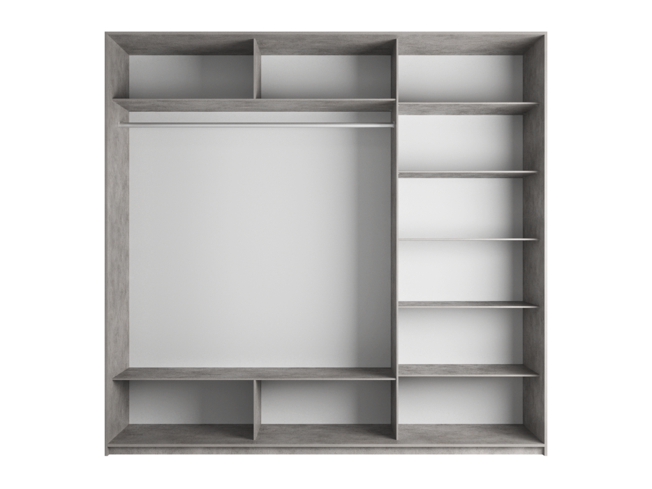 Шкафы-купе 3-х дверные, Шкаф Прайм трио Стекло белое 2300 x 2100 x 570