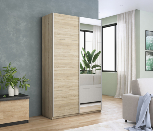 Шкаф Прайм дуо ДСП+зеркало 2300 х 1400 х 570