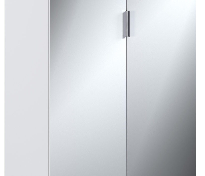 Шкафы распашные, Мальта СБ-3257 Шкаф 2 дверный Белый с зеркальным фасадом