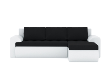 Диван-кровать угловой Кормак с подлокотниками, велюр+кож.зам.