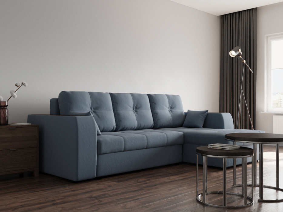 Диваны угловые в гостиную, Угловой диван Сенатор-3 ППУ, велюр