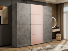 Шкафы-купе 3-х дверные, Шкаф-купе Эста 3-х дверный ДСП/Стекла пудра/Доводчик 240х66х240