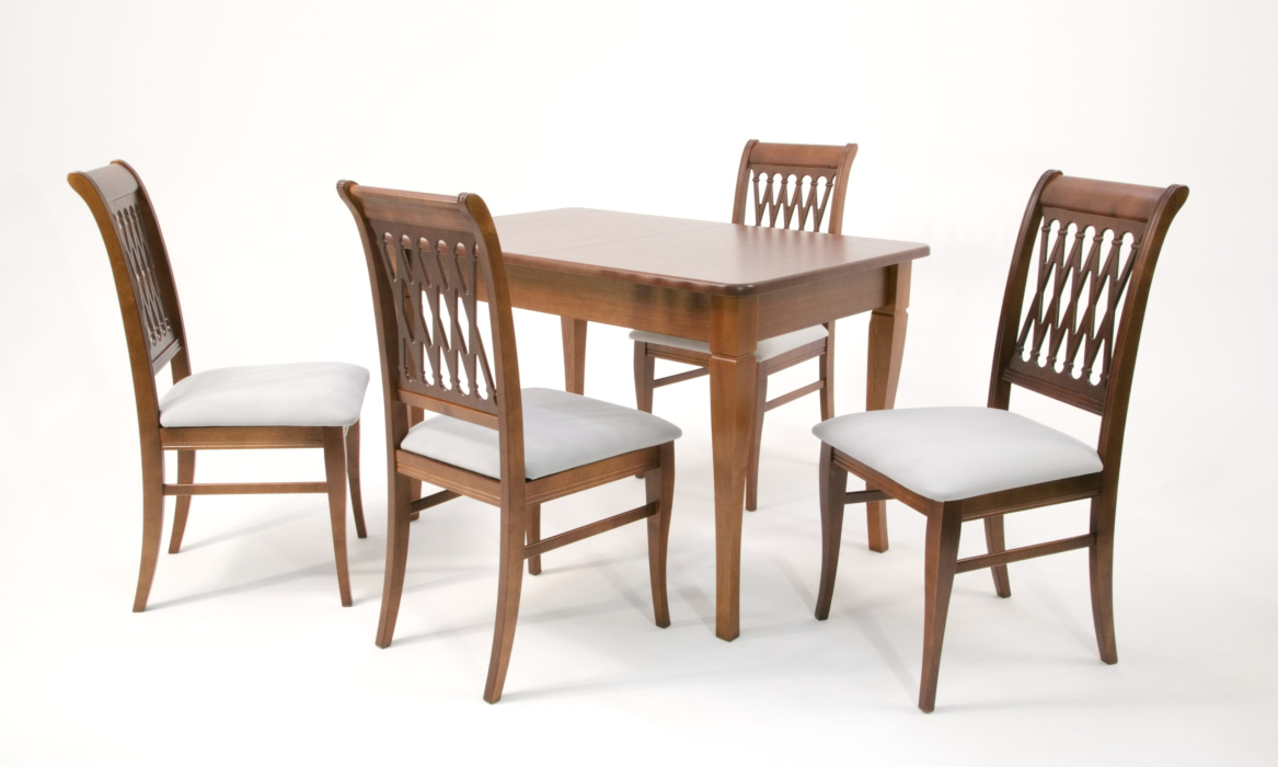 Обеденные группы, Обеденная группа Моцарт 120 со стульями Рич/ серый, Орех