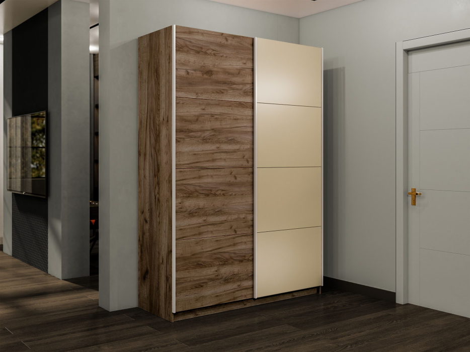 Шкафы-купе 2-х дверные, Шкаф-купе Прайм 2-х дверный ДСП/Стекло фисташка/Доводчики 160х57х230