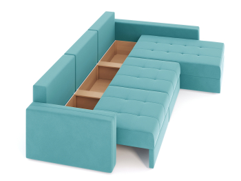 Диван-кровать угловой Брест 3 секции еврокнижка, велюр