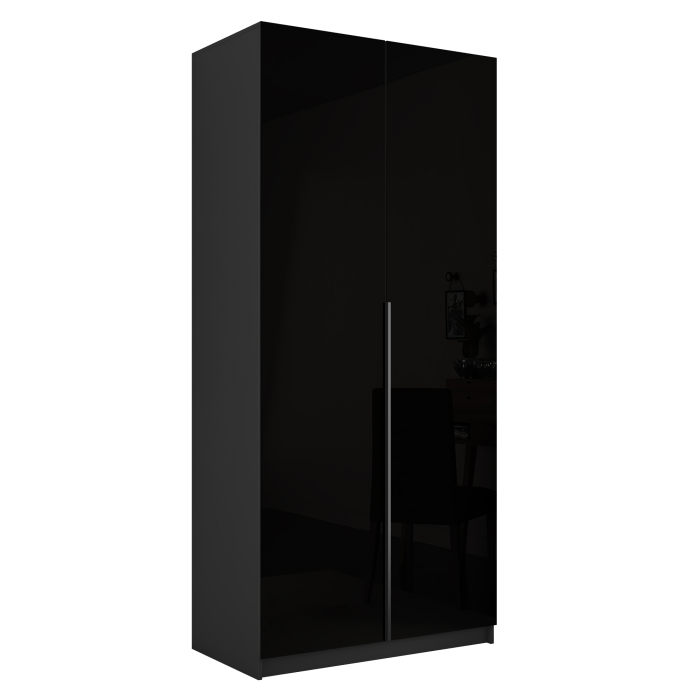 Шкафы распашные, Шкаф распашной Е1 Локер 101x52.5x220 см, с черным стеклом