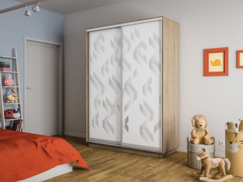 Шкаф-купе Экспресс 2-х дверный Фотопечать Ленты Стекла 160х60х240