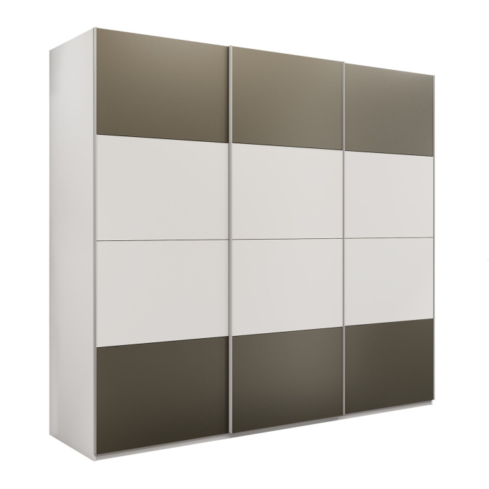 Шкафы-купе 3-х дверные, Шкаф-купе Эста 3-х дверный ДСП/Стекла хаки/Доводчик 240х66х240