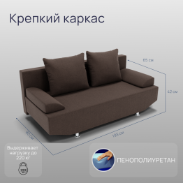 Прямой диван Сити ППУ, велюр