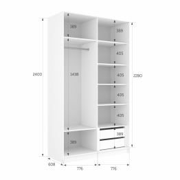 Шкаф-купе Эста ДСП+Зеркало 160х66х240