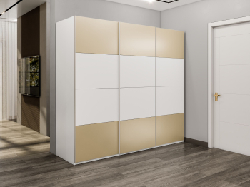 Шкаф-купе Эста 3-х дверный ДСП/Стекла фисташка/Доводчик 240х66х240