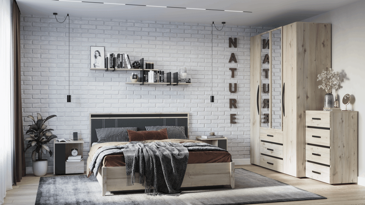 Кровати, Модульная система Nature (модуль 308) Кровать Люкс 1400 с п/м