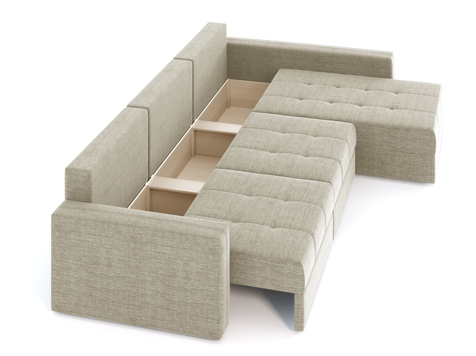 Диваны угловые в гостиную, Диван-кровать угловой Брест 3 секции еврокнижка, рогожка