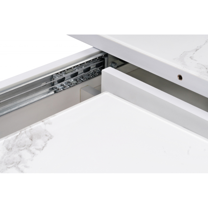 Обеденные столы, Стол Петир 120 дуб с пилением / белая шагрень