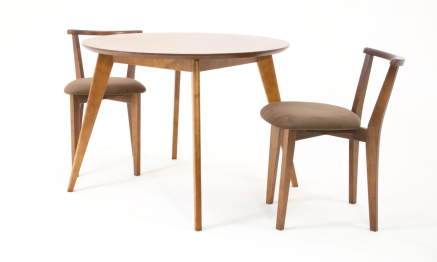 Стол Сканди К 100 орех со стульями Франк орех велюр коричневый