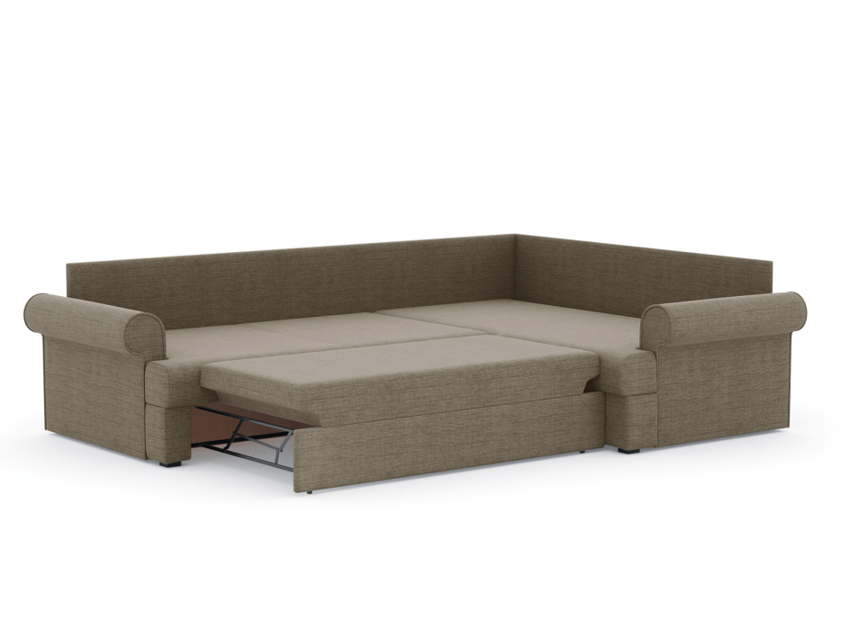 Диваны угловые в гостиную, Диван-кровать угловой Мирта дельфин, рогожка Люкс