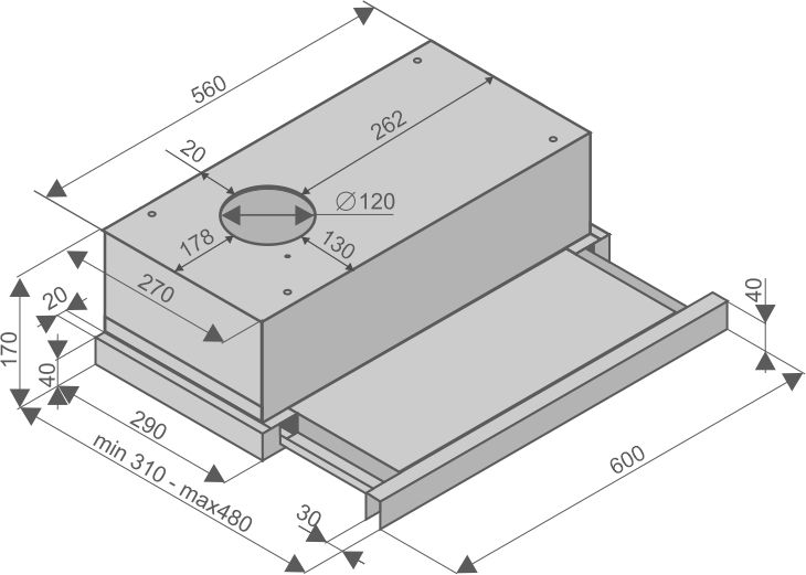 Вытяжки, Кухонная вытяжка Helena White Glass 60