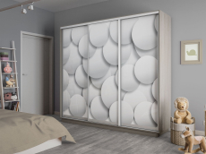 Шкафы-купе 3-х дверные, Шкаф-купе Экспресс 3-х дверный Фотопечать Шары Стекла 210х60х240