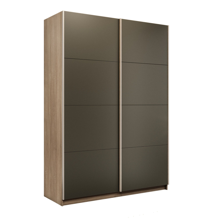 Шкафы-купе 2-х дверные, Шкаф-купе Прайм 2-х дверный Стекла хаки/Доводчики 160х57х230