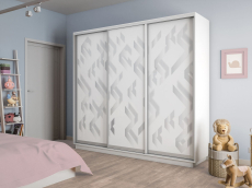 Шкафы-купе 3-х дверные, Шкаф-купе Экспресс 3-х дверный Фотопечать Ленты Стекла 210х60х220