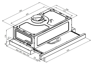 Кухонная вытяжка Pixel Out Inox 60