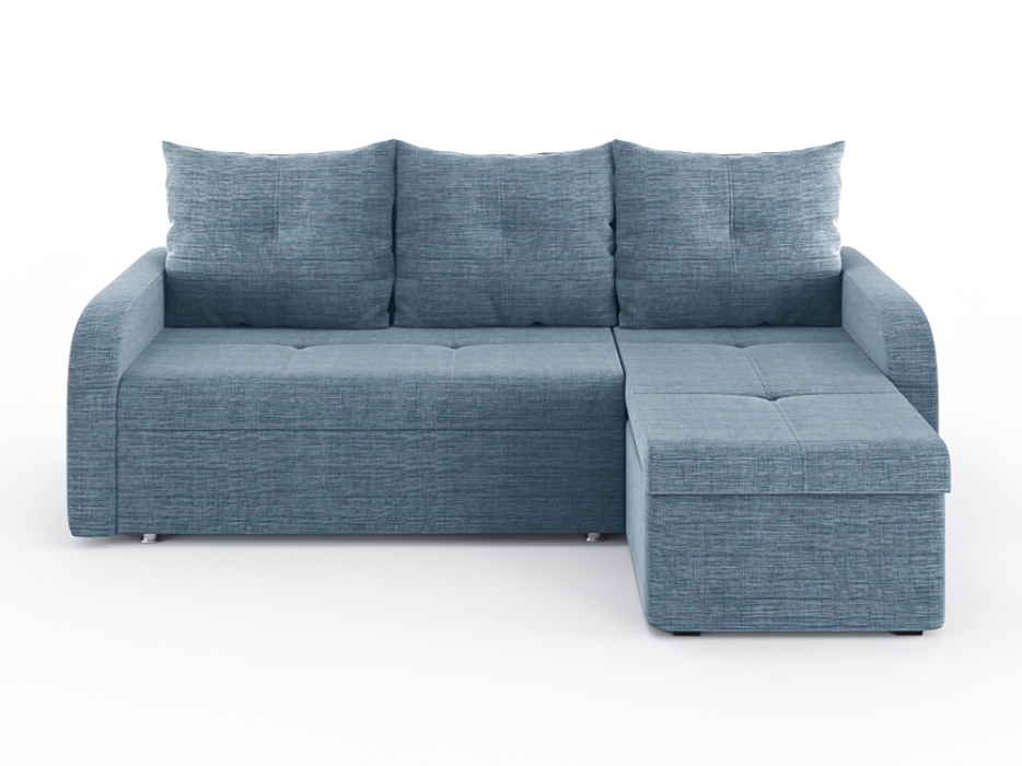 Диваны угловые в гостиную, Диван-кровать угловой Мини Люкс трехсекционная еврокнижка, рогожка