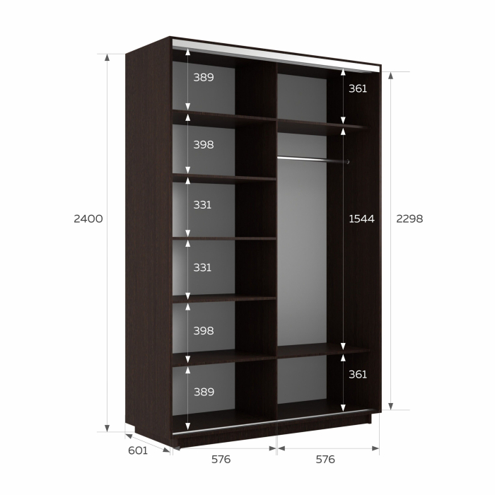 Шкафы-купе 2-х дверные, Шкаф-купе Экспресс 2-х дверный Фотопечать Калейдоскоп Стекла 120х60х240