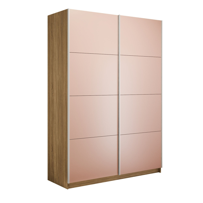 Шкафы-купе 2-х дверные, Шкаф-купе Прайм 2-х дверный Стекла пудра/Доводчики 120х57х230