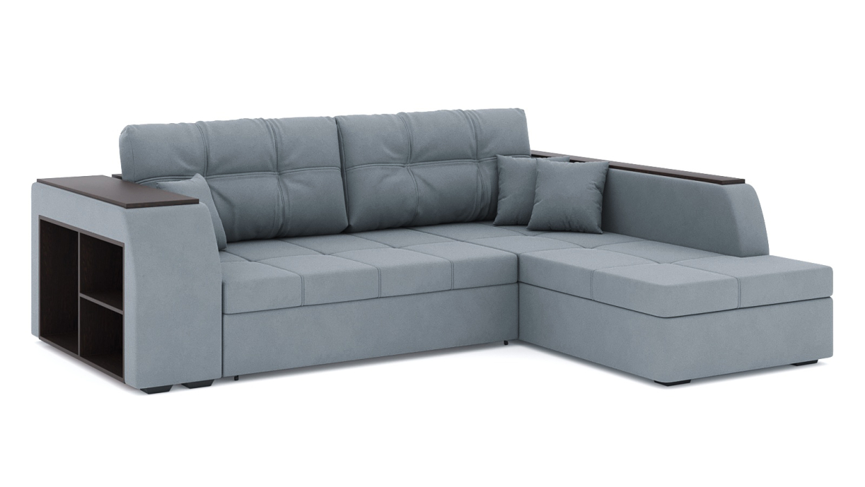 Диваны угловые в гостиную, Диван-кровать угловой Брюссель дельфин, велюр