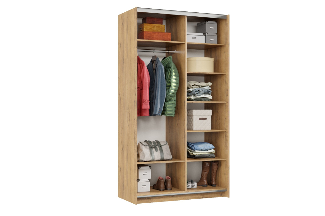 Шкафы-купе 2-х дверные, Шкаф-купе Smart 1222 2х дверный (фасады ЛДСП) профиль серебро