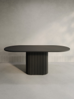 Обеденные столы, Стол овальный обеденный с металлическим черным подстольем 200*90*75