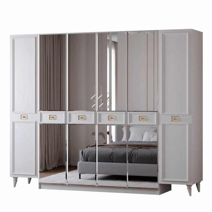 Шкафы распашные, Шкаф в спальню 6-ти дверный (золото)